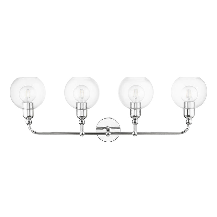 4 Light Polished Chrome Large Sphere Vanity Sconce
