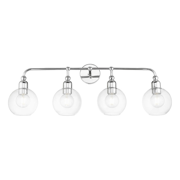 4 Light Polished Chrome Large Sphere Vanity Sconce