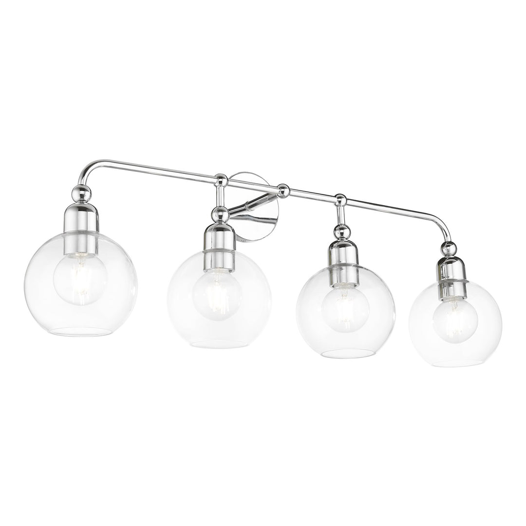 4 Light Polished Chrome Large Sphere Vanity Sconce
