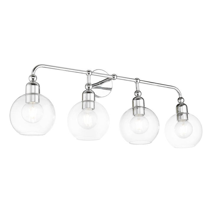 4 Light Polished Chrome Large Sphere Vanity Sconce