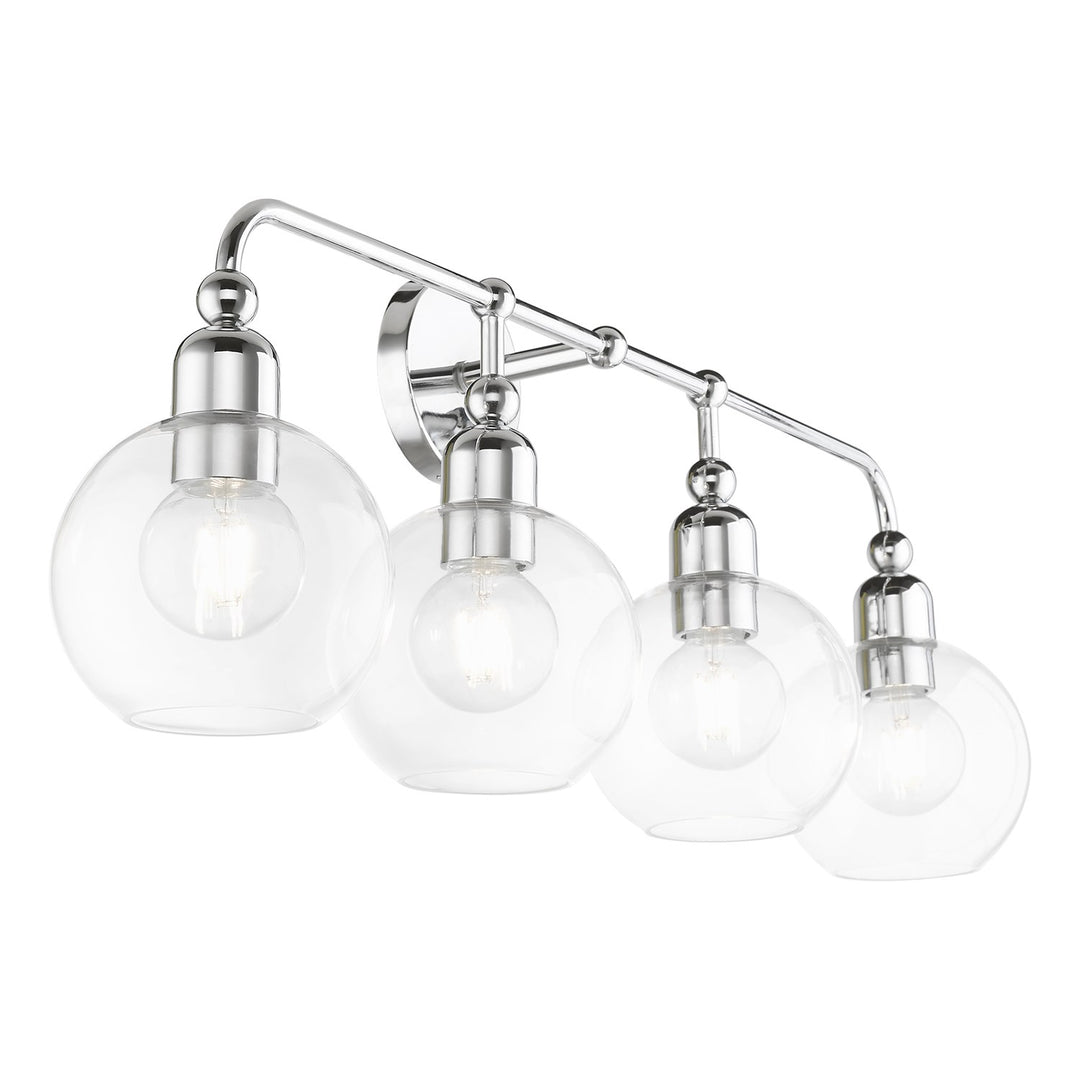 4 Light Polished Chrome Large Sphere Vanity Sconce