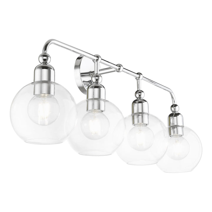 4 Light Polished Chrome Large Sphere Vanity Sconce