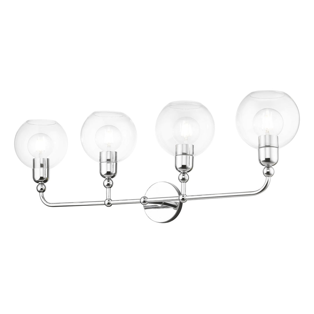 4 Light Polished Chrome Large Sphere Vanity Sconce
