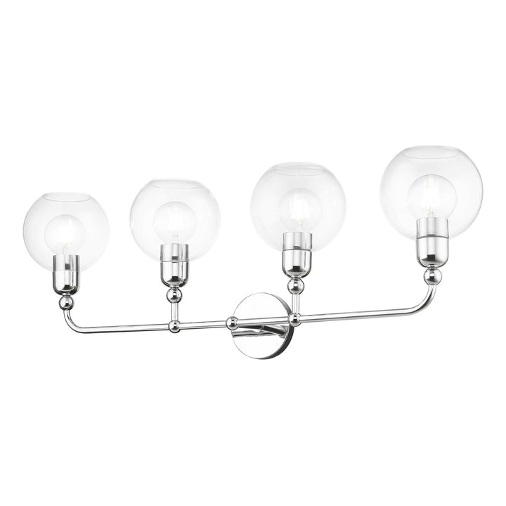 4 Light Polished Chrome Large Sphere Vanity Sconce