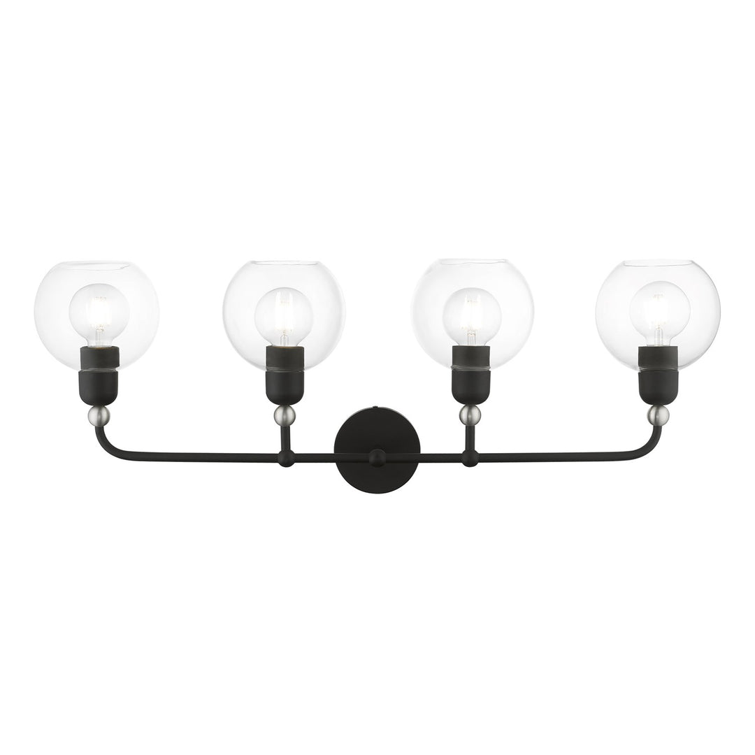 4 Light Black With Brushed Nickel Accents Large Sphere Vanity Sconce by Livex Lighting