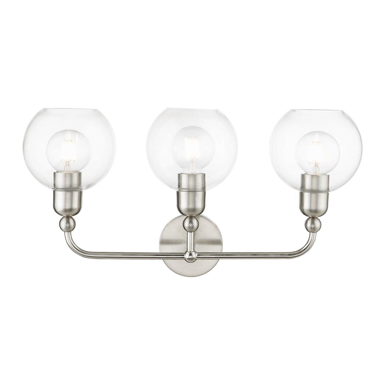 3 Light Brushed Nickel Sphere Vanity Sconce by Livex Lighting