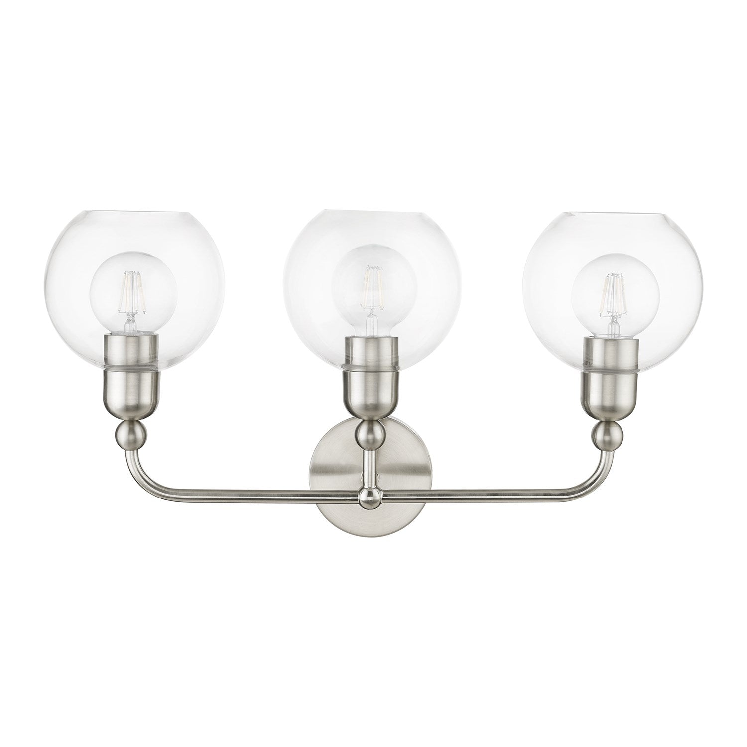3 Light Brushed Nickel Sphere Vanity Sconce