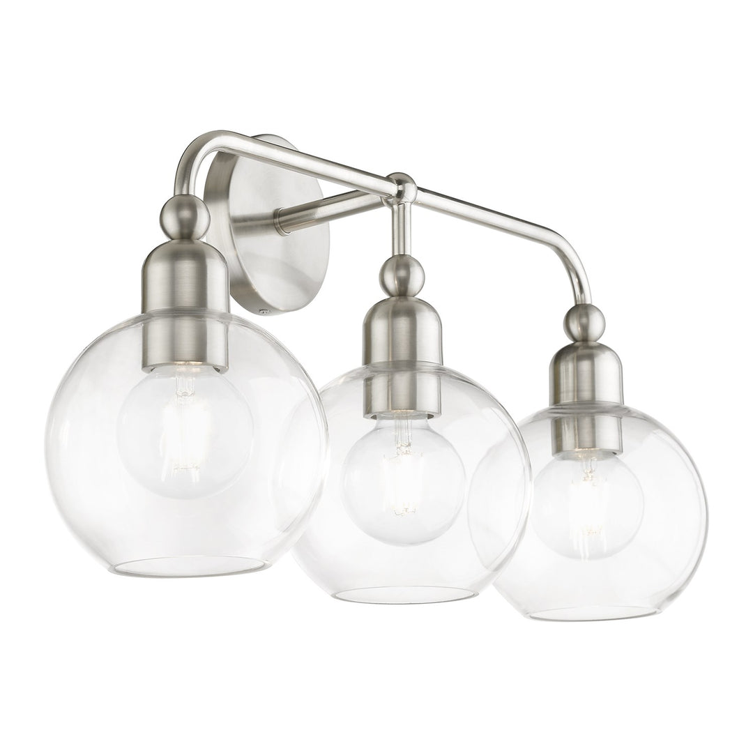 3 Light Brushed Nickel Sphere Vanity Sconce