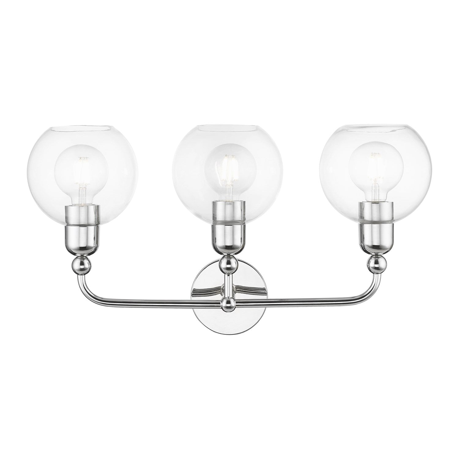 3 Light Polished Chrome Sphere Vanity Sconce by Livex Lighting