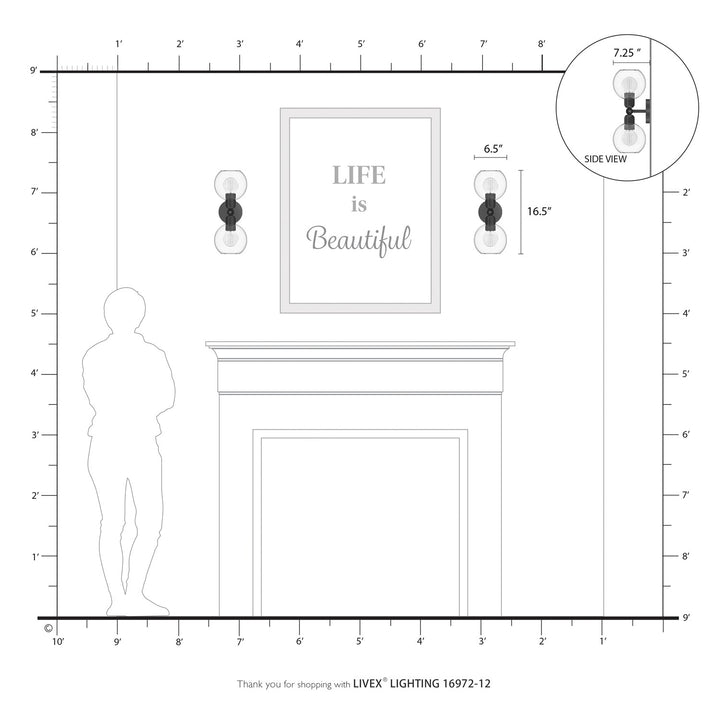 2 Light Satin Brass Sphere Vanity Sconce