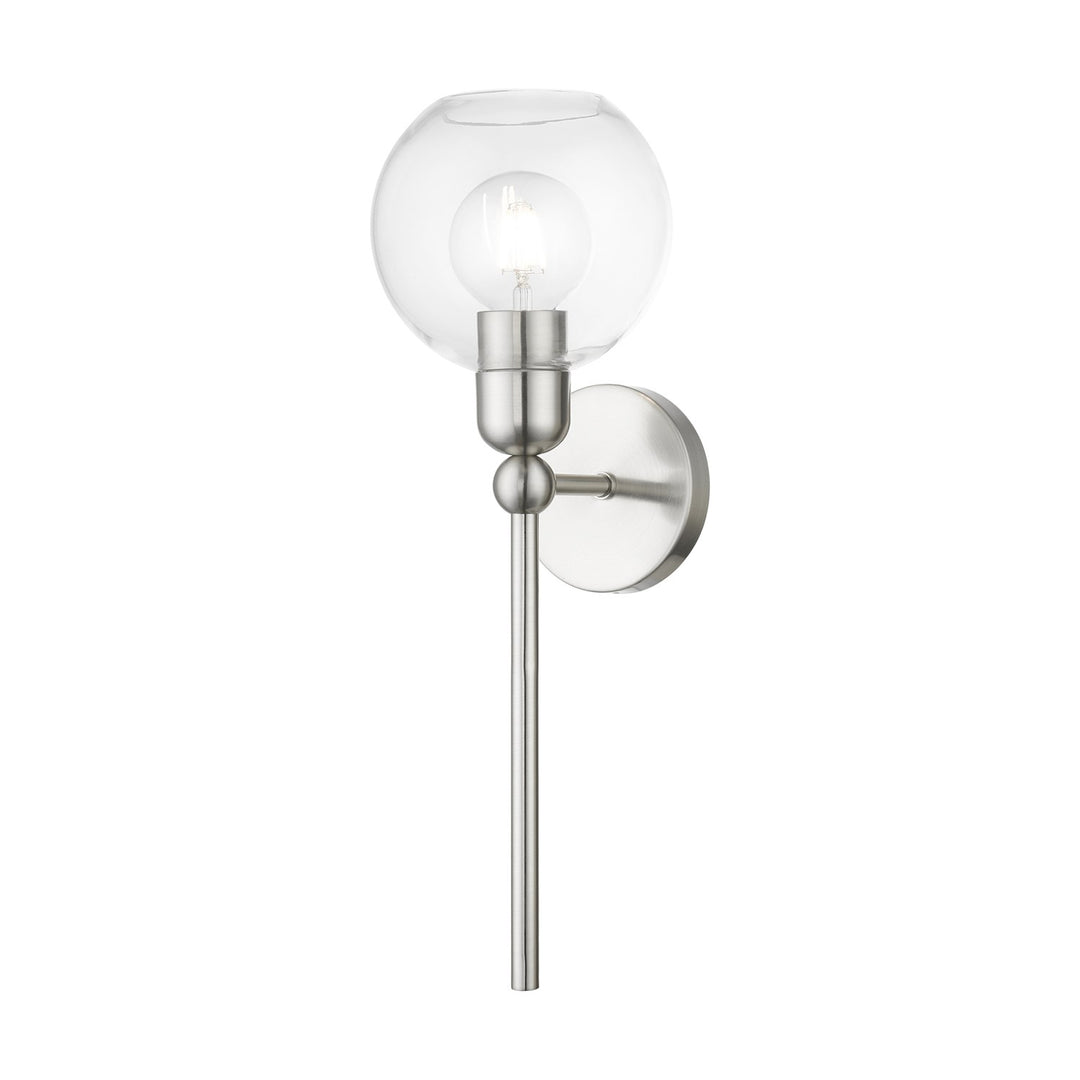 1 Light Brushed Nickel Sphere Single Sconce by Livex Lighting