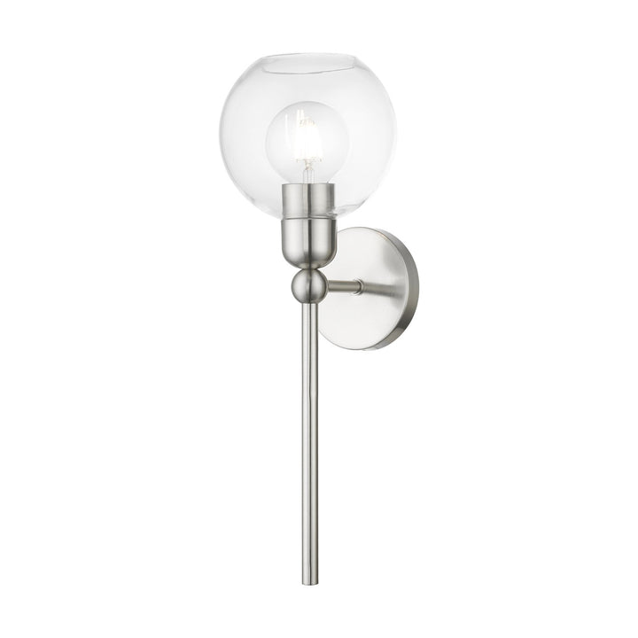 1 Light Brushed Nickel Sphere Single Sconce by Livex Lighting