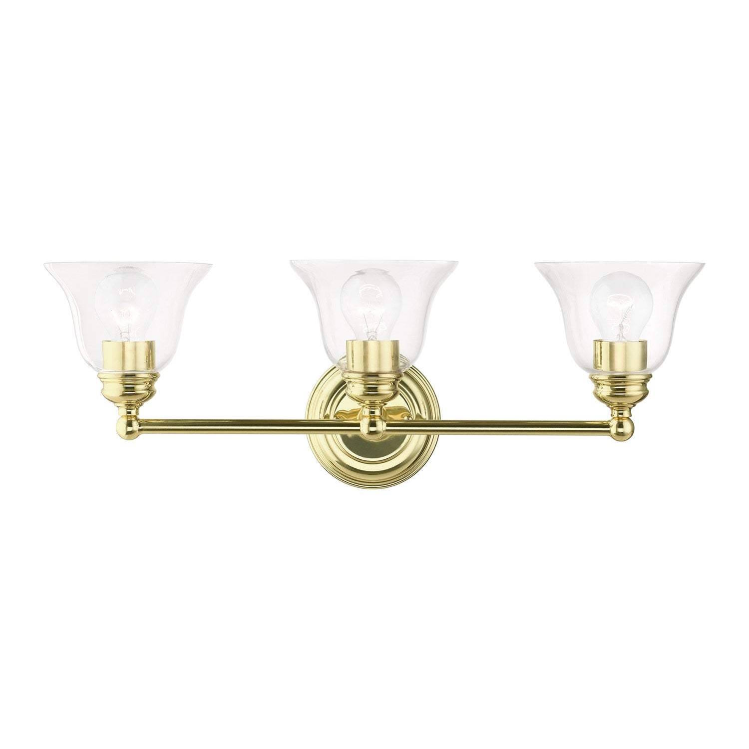 3 Light Polished Brass Vanity Sconce by Livex Lighting