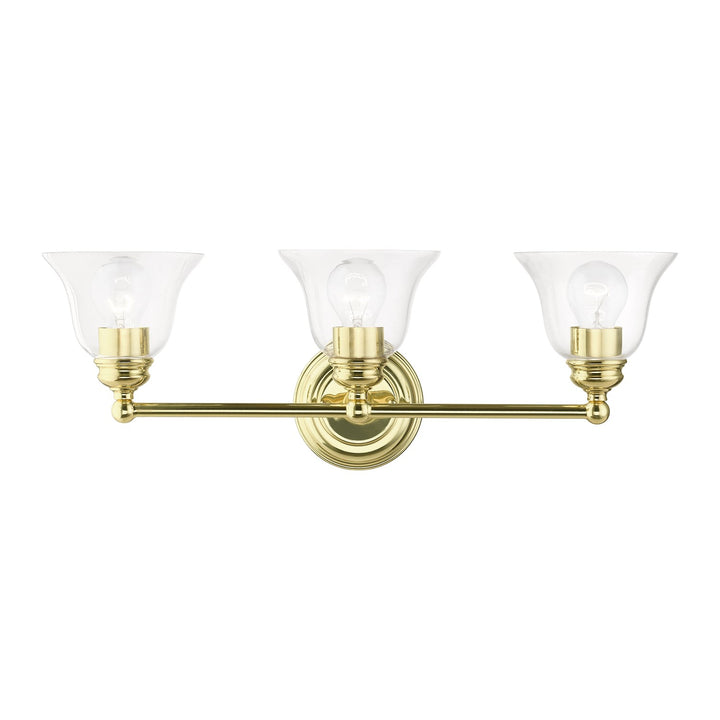 3 Light Polished Brass Vanity Sconce by Livex Lighting