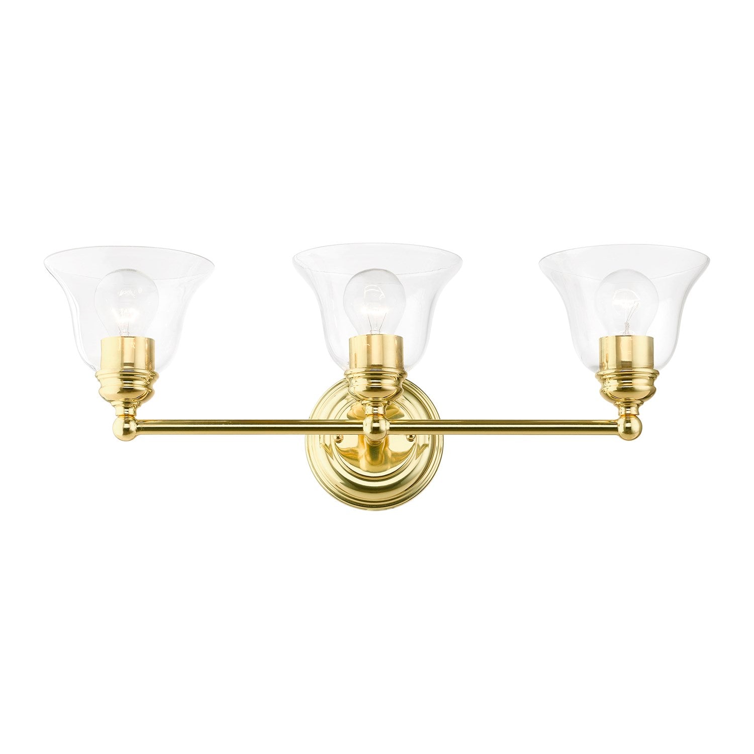 3 Light Polished Brass Vanity Sconce