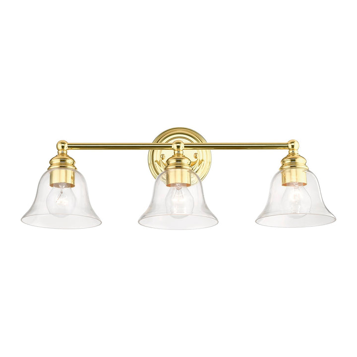 3 Light Polished Brass Vanity Sconce