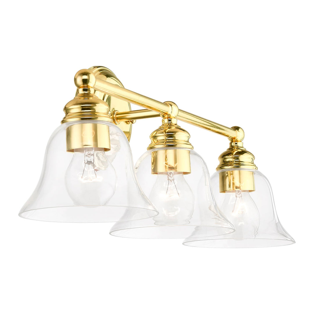 3 Light Polished Brass Vanity Sconce