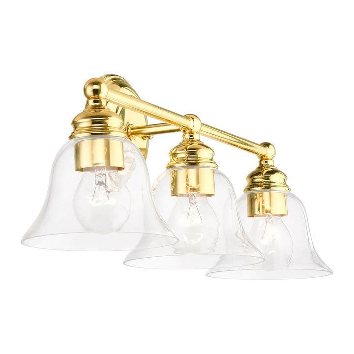 3 Light Polished Brass Vanity Sconce