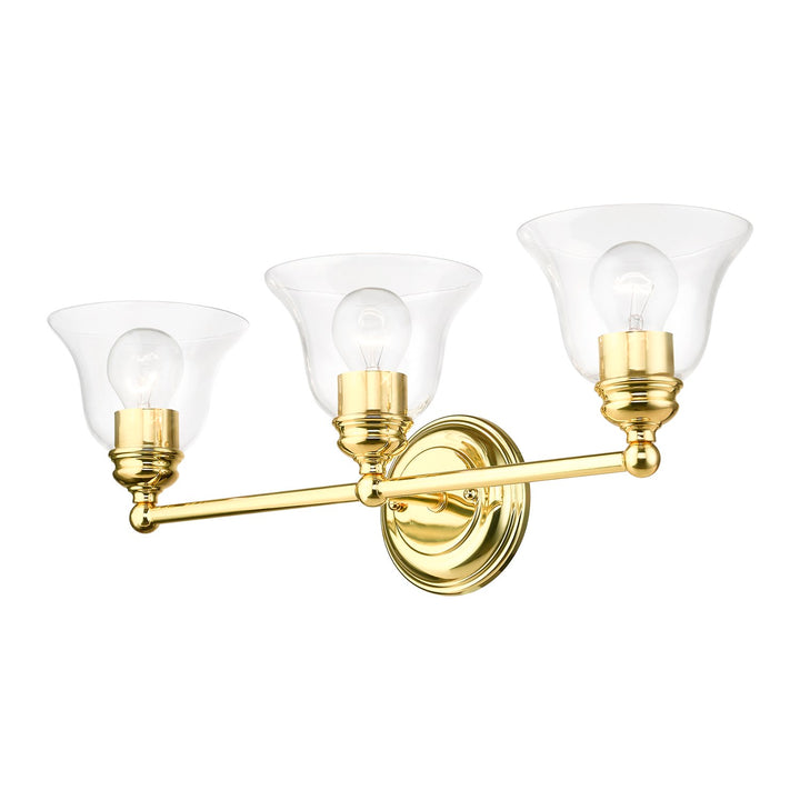 3 Light Polished Brass Vanity Sconce