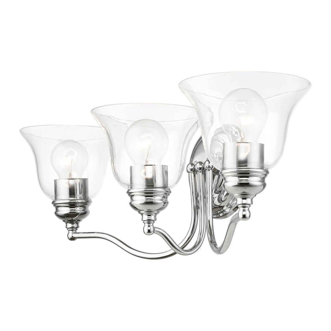 3 Light Polished Chrome Vanity Sconce