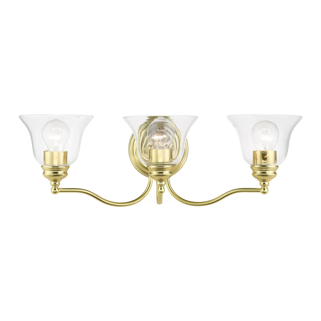 3 Light Polished Brass Vanity Sconce by Livex Lighting
