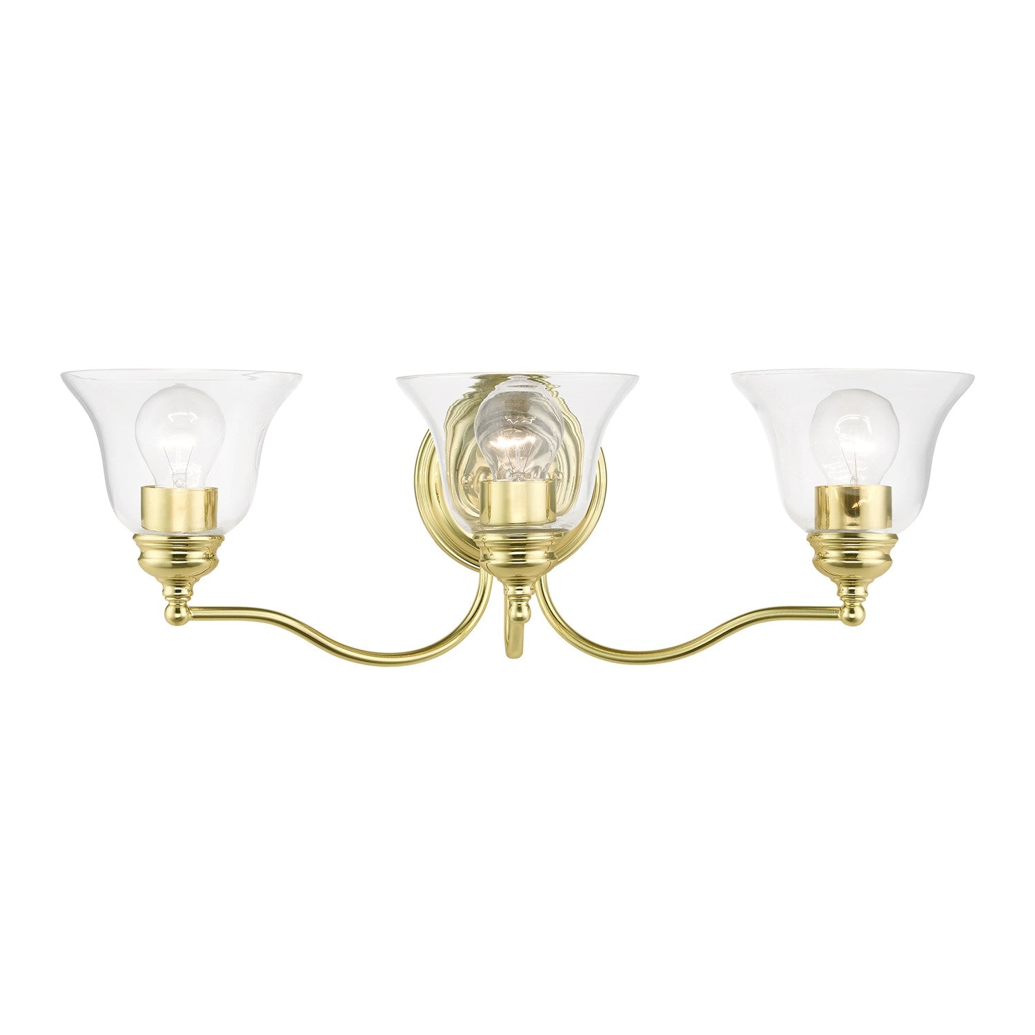 3 Light Polished Brass Vanity Sconce by Livex Lighting