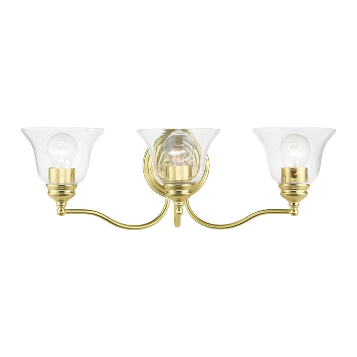 3 Light Polished Brass Vanity Sconce by Livex Lighting