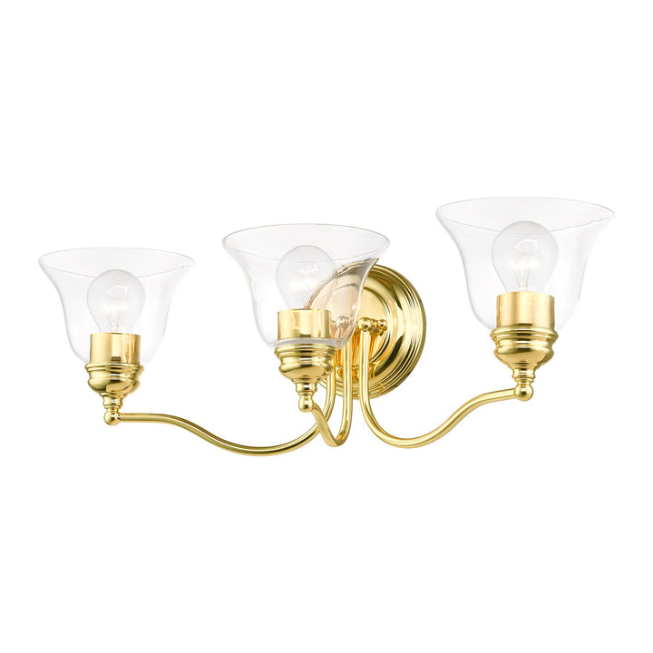 3 Light Polished Brass Vanity Sconce
