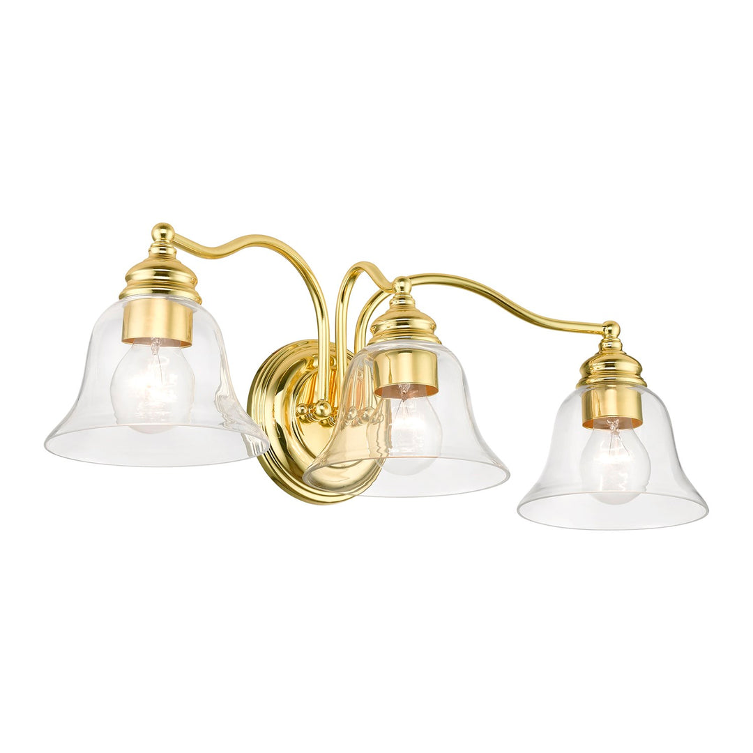 3 Light Polished Brass Vanity Sconce