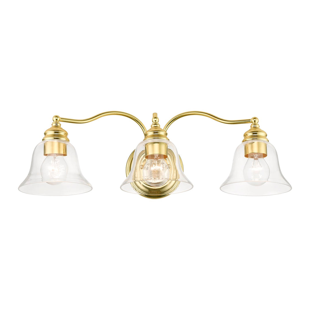 3 Light Polished Brass Vanity Sconce