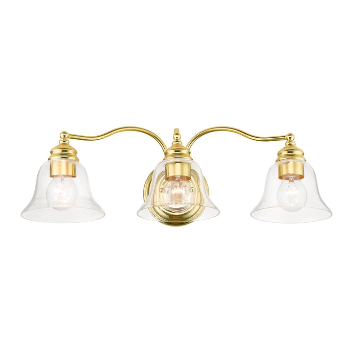 3 Light Polished Brass Vanity Sconce