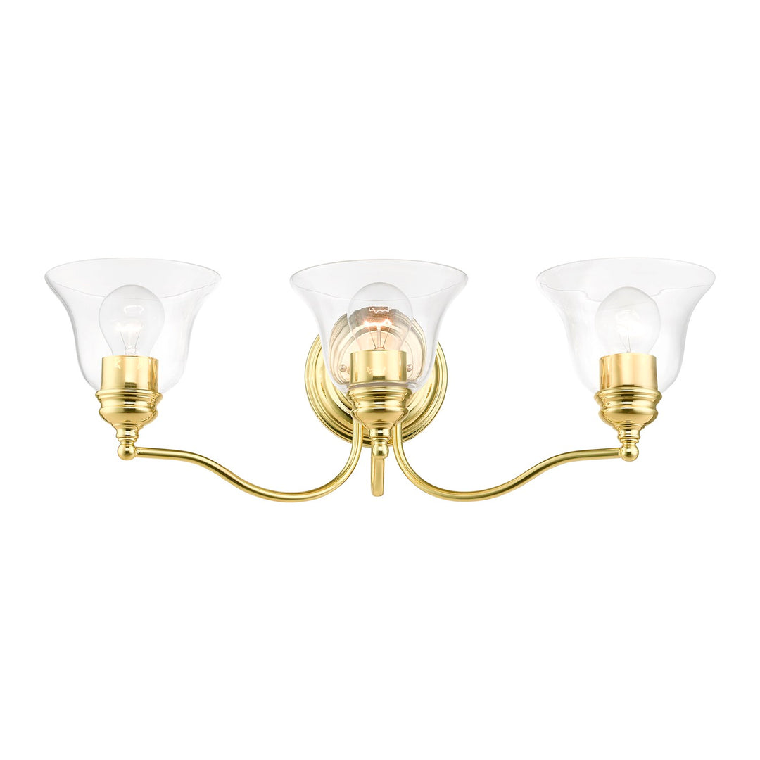 3 Light Polished Brass Vanity Sconce