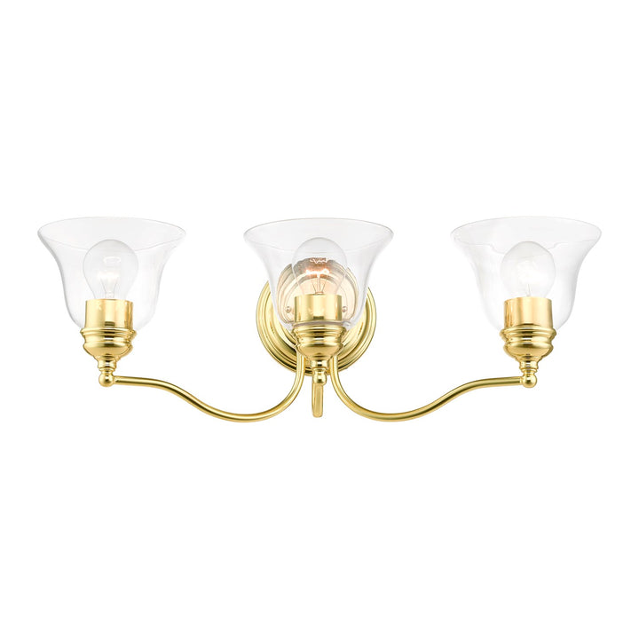 3 Light Polished Brass Vanity Sconce