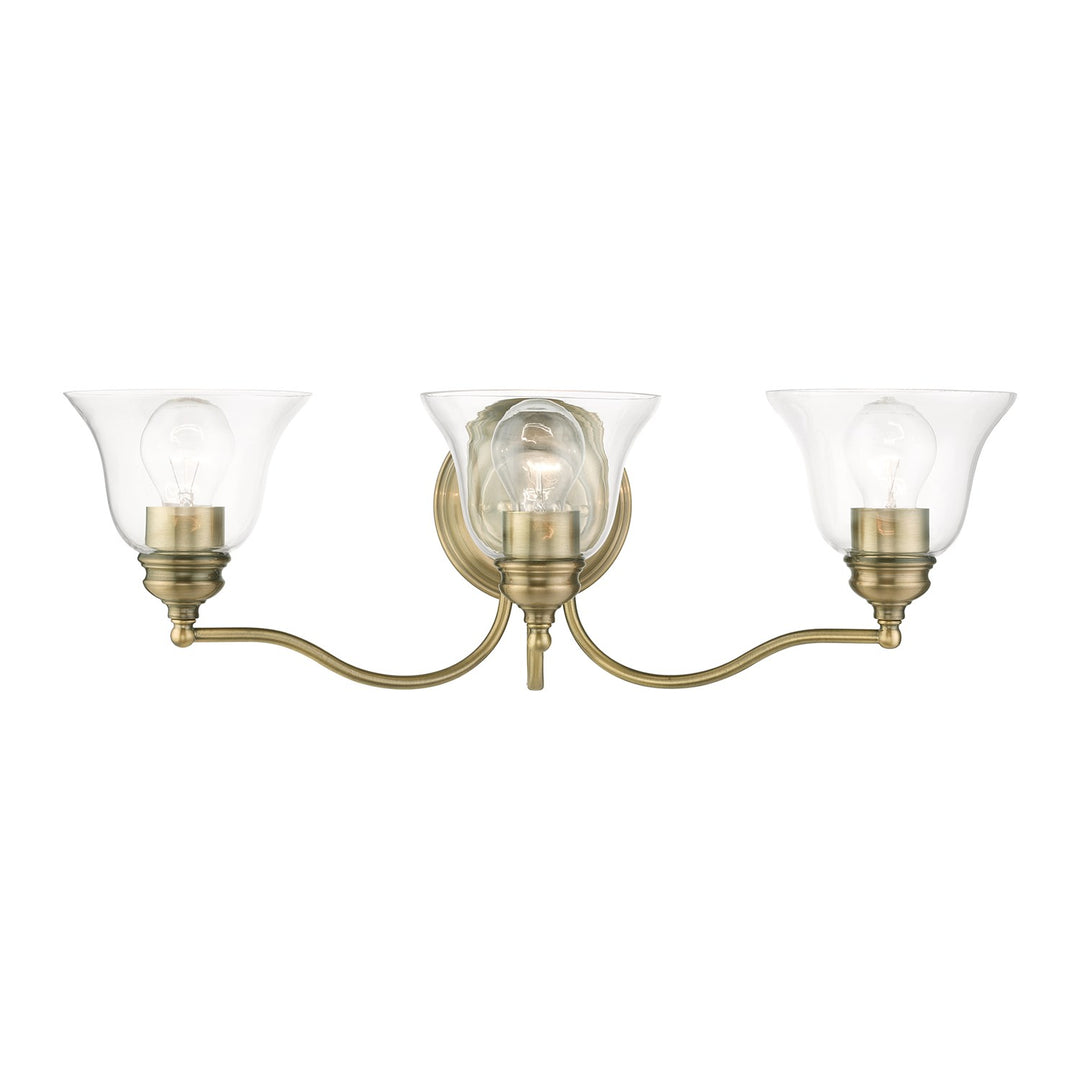 3 Light Antique Brass Vanity Sconce by Livex Lighting