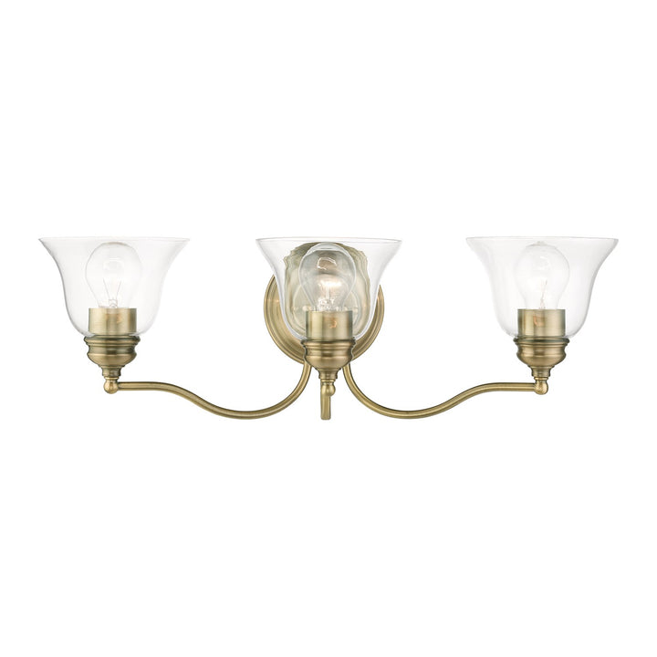 3 Light Antique Brass Vanity Sconce by Livex Lighting