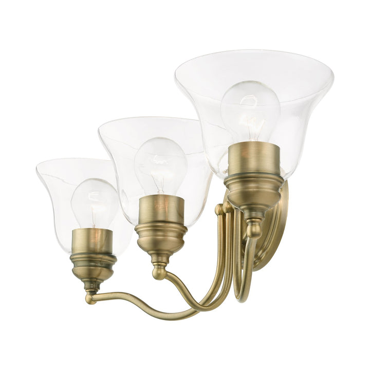 3 Light Antique Brass Vanity Sconce