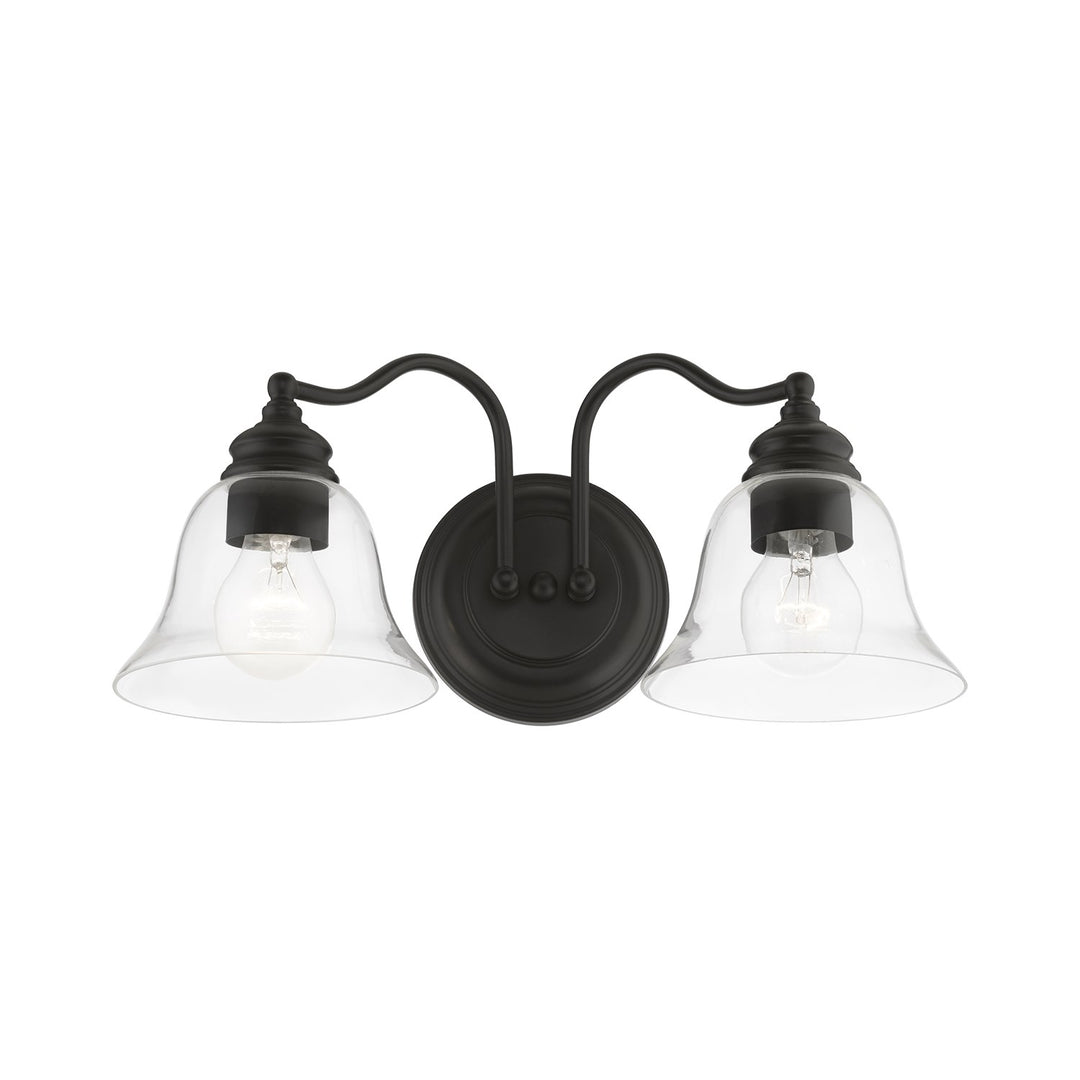 2 Light Black Vanity Sconce