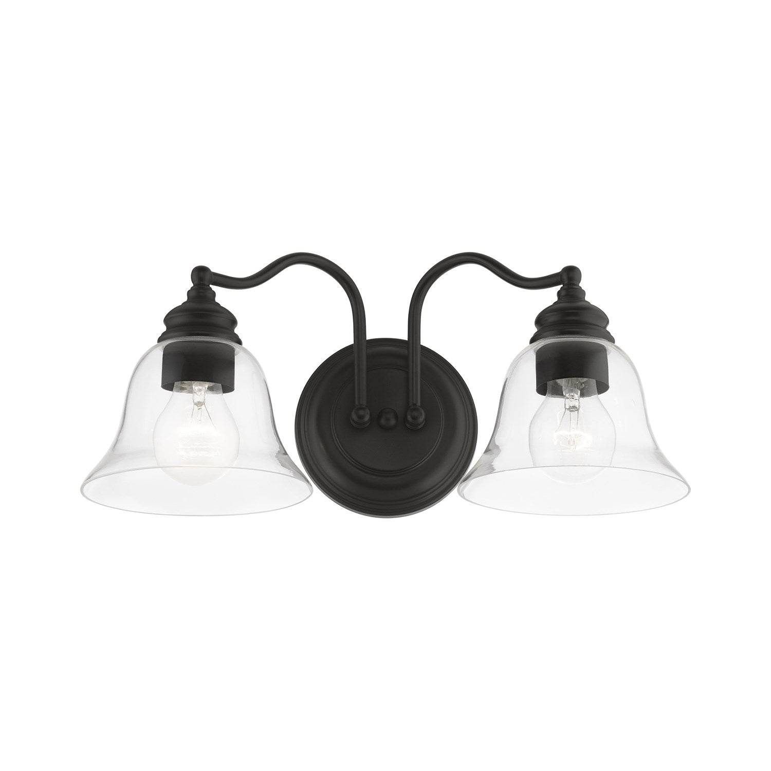 2 Light Black Vanity Sconce