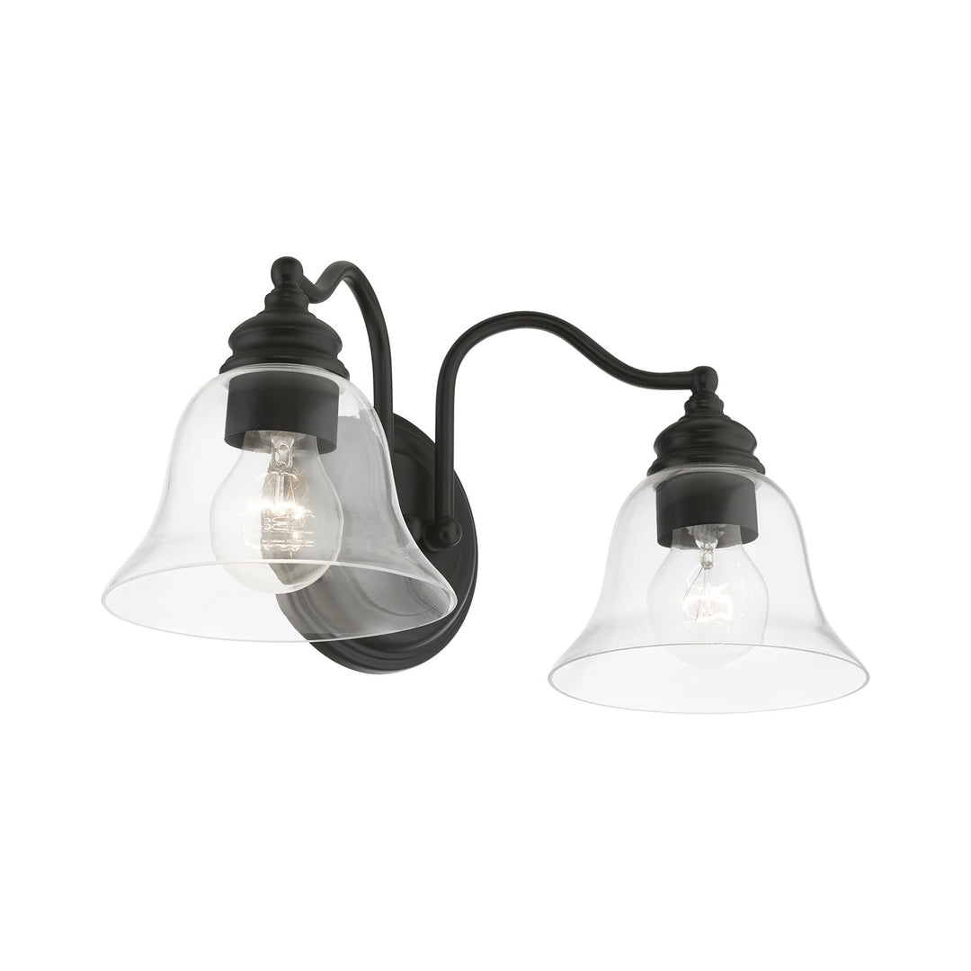 2 Light Black Vanity Sconce