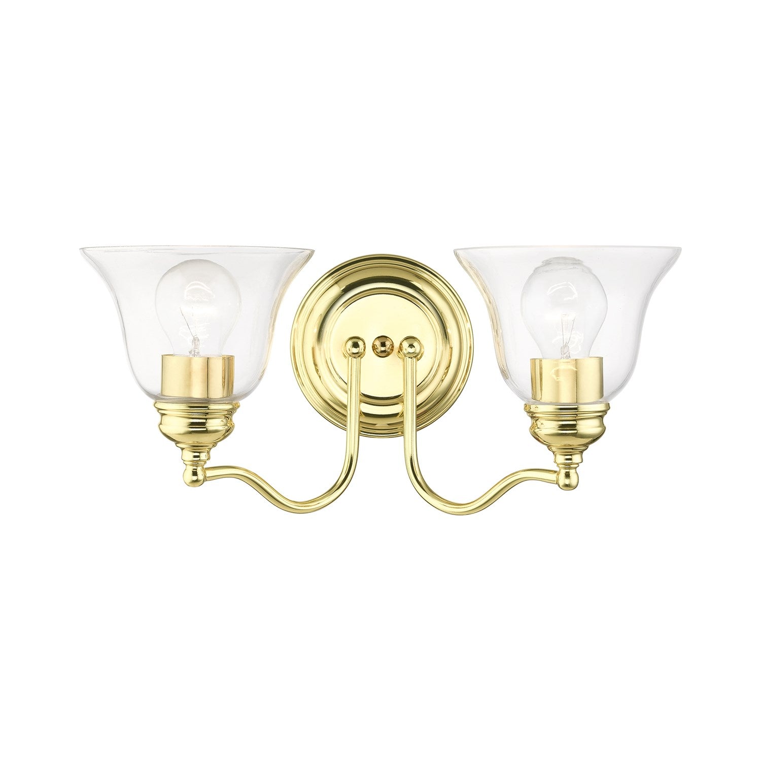 2 Light Polished Brass Vanity Sconce by Livex Lighting