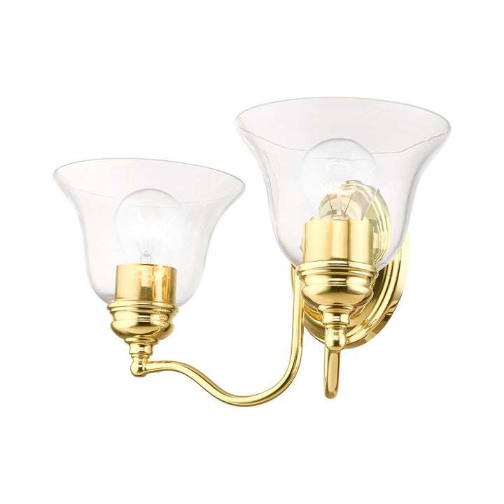 2 Light Polished Brass Vanity Sconce