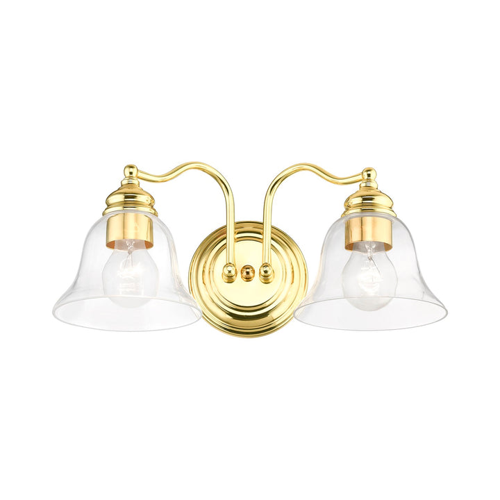 2 Light Polished Brass Vanity Sconce