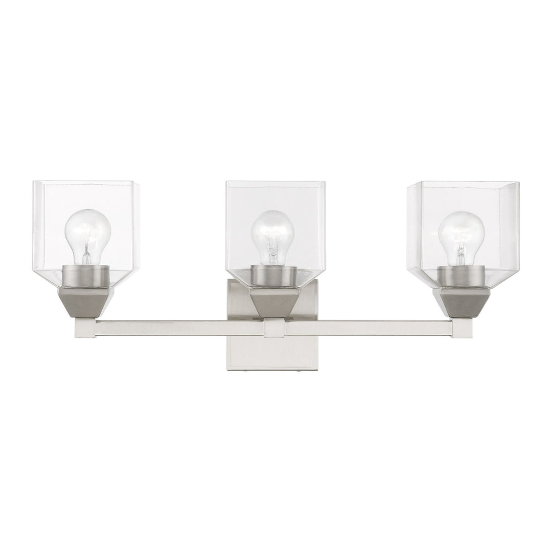 3 Light Brushed Nickel Vanity Sconce by Livex Lighting