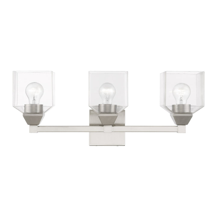 3 Light Brushed Nickel Vanity Sconce by Livex Lighting