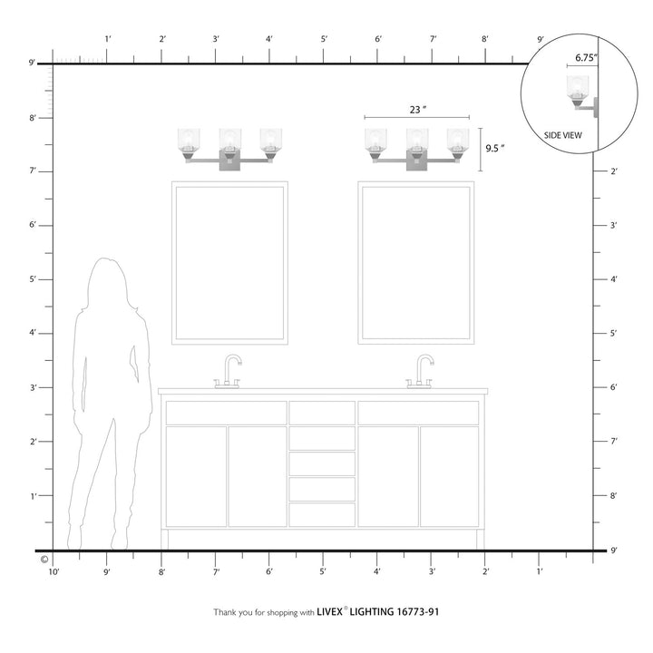 3 Light Brushed Nickel Vanity Sconce