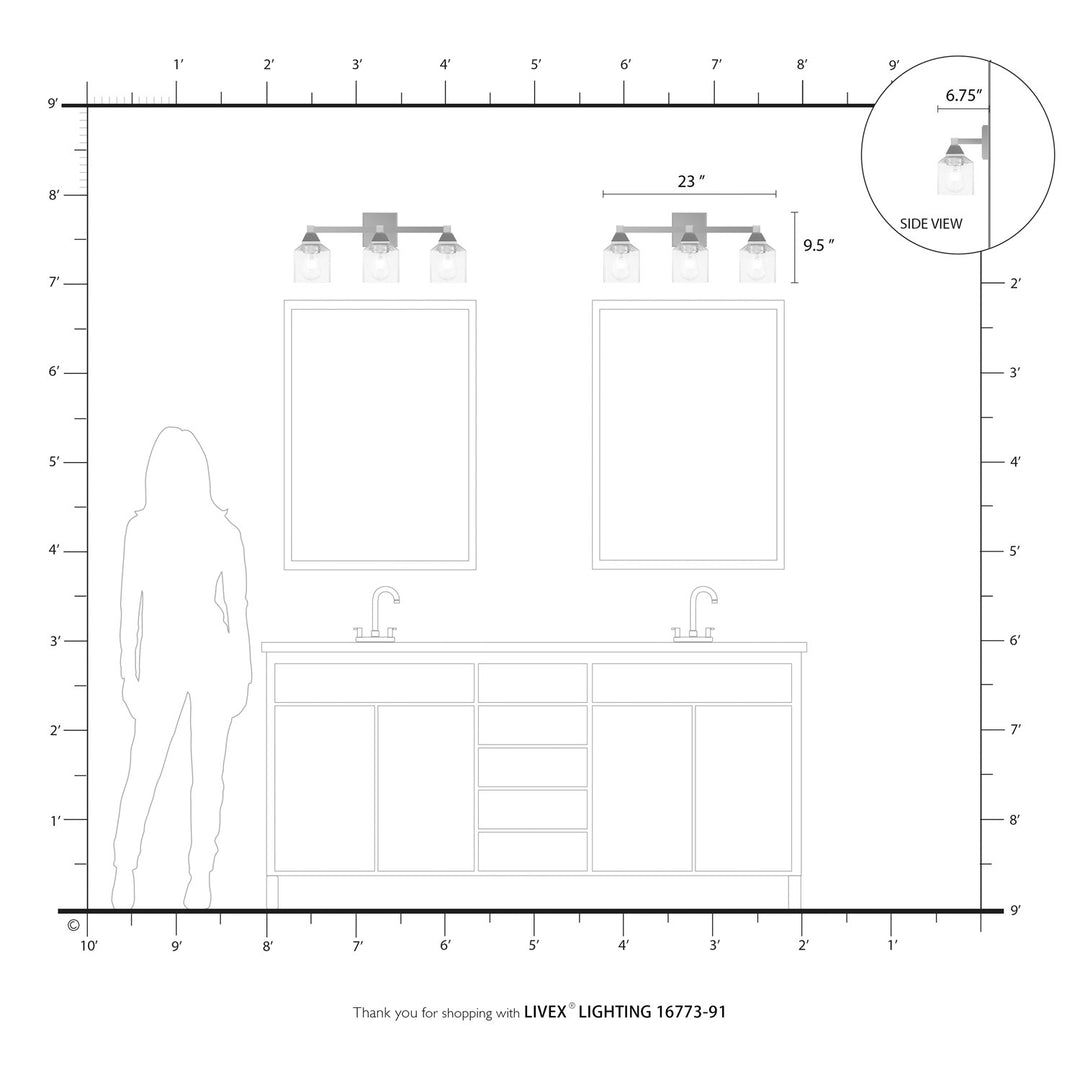 3 Light Brushed Nickel Vanity Sconce
