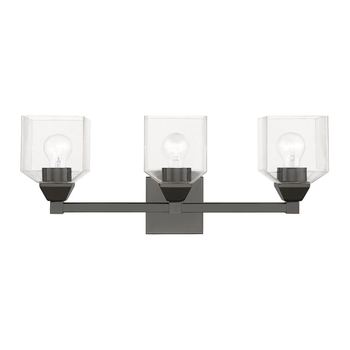 3 Light Black Chrome Vanity Sconce by Livex Lighting