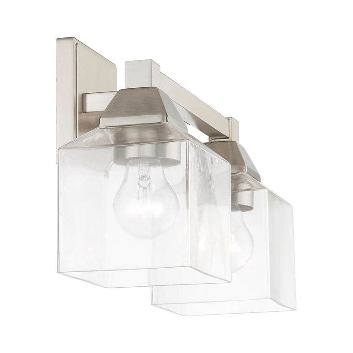 2 Light Brushed Nickel Vanity Sconce