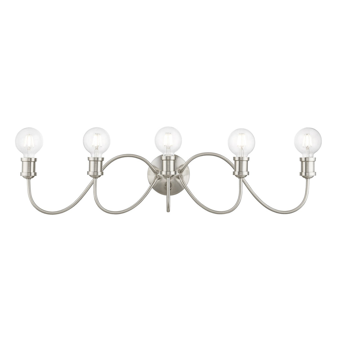 5 Light Brushed Nickel Large Vanity Sconce by Livex Lighting
