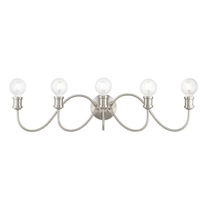 5 Light Brushed Nickel Large Vanity Sconce by Livex Lighting